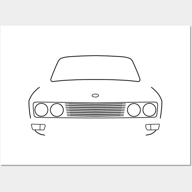 Sunbeam Rapier 1970s classic British car black outline graphic Wall Art by soitwouldseem